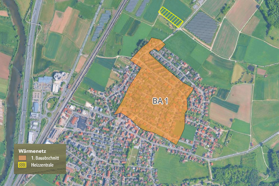 Grafische Karte von Bubenreuth mit einem möglichen Bauabschnitt