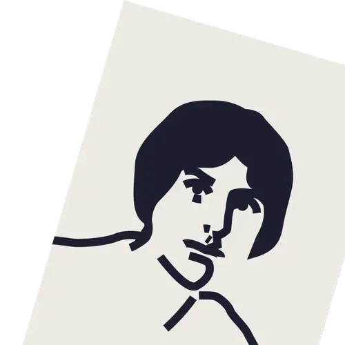 Affisch med stiliserat tryck av kompositören Lili Boulanger