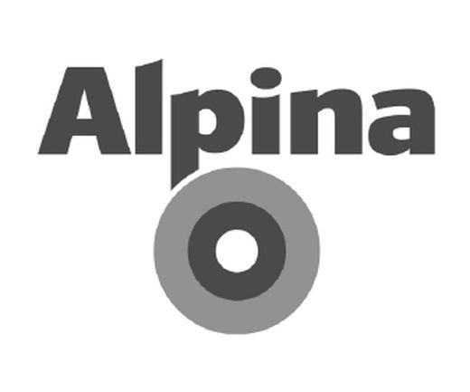 Markenlogo von Alpina, Hersteller von Wandfarben, Lacken und Lasuren.