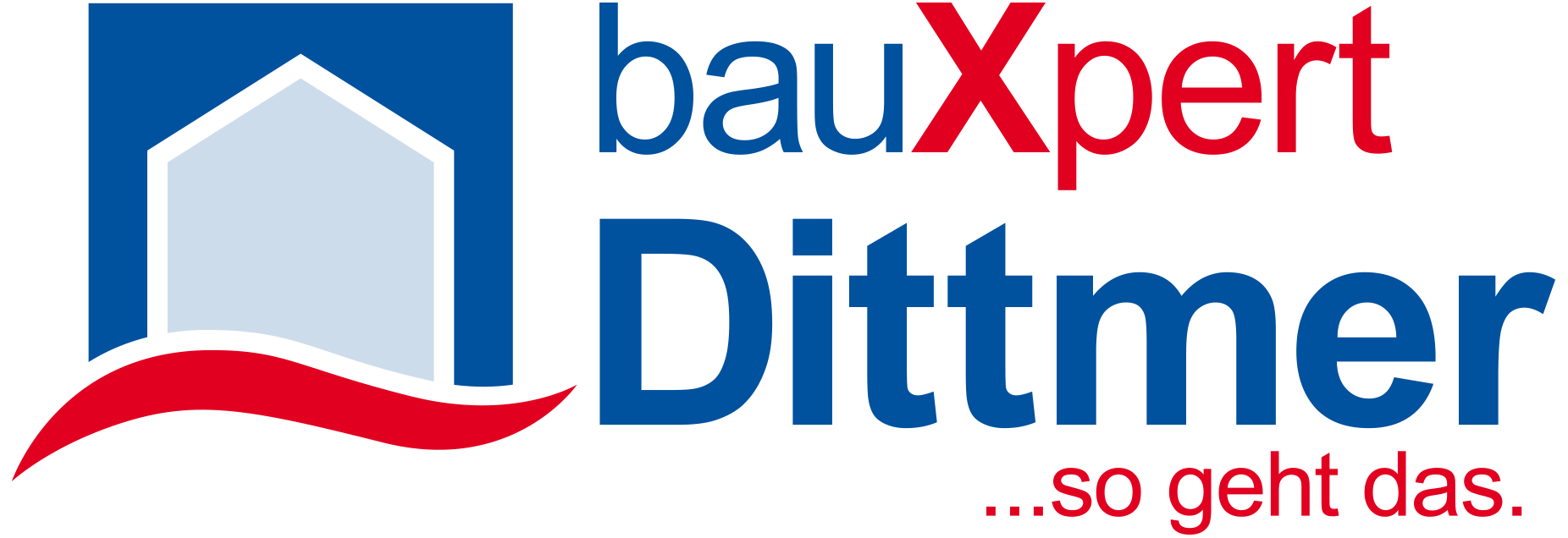 bauXpert Dittmer Logo in blau und rot