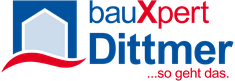 bauXpert Dittmer Logo in blau und rot