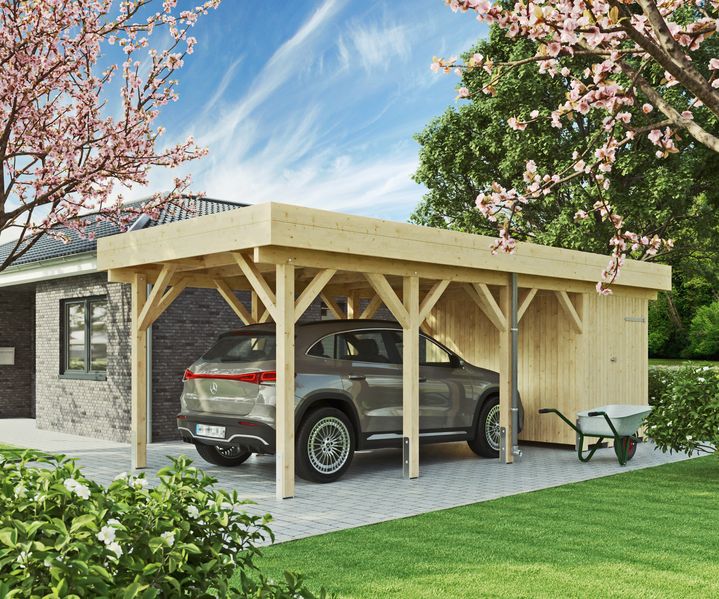 Carport-geraeteraum-typ-01-fichte-kvh bauxpert Dittmer lütjenburg