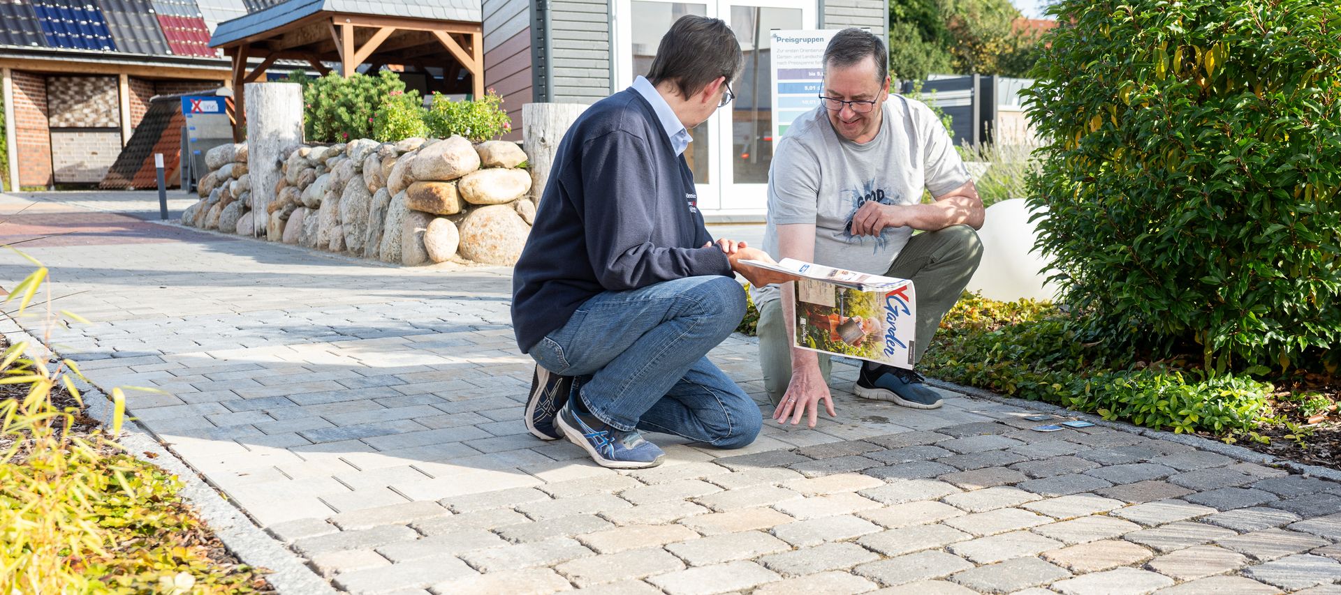 Pflaster Lütjenburg bauxpert Dittmer Ausstellung Beratungsgespräch