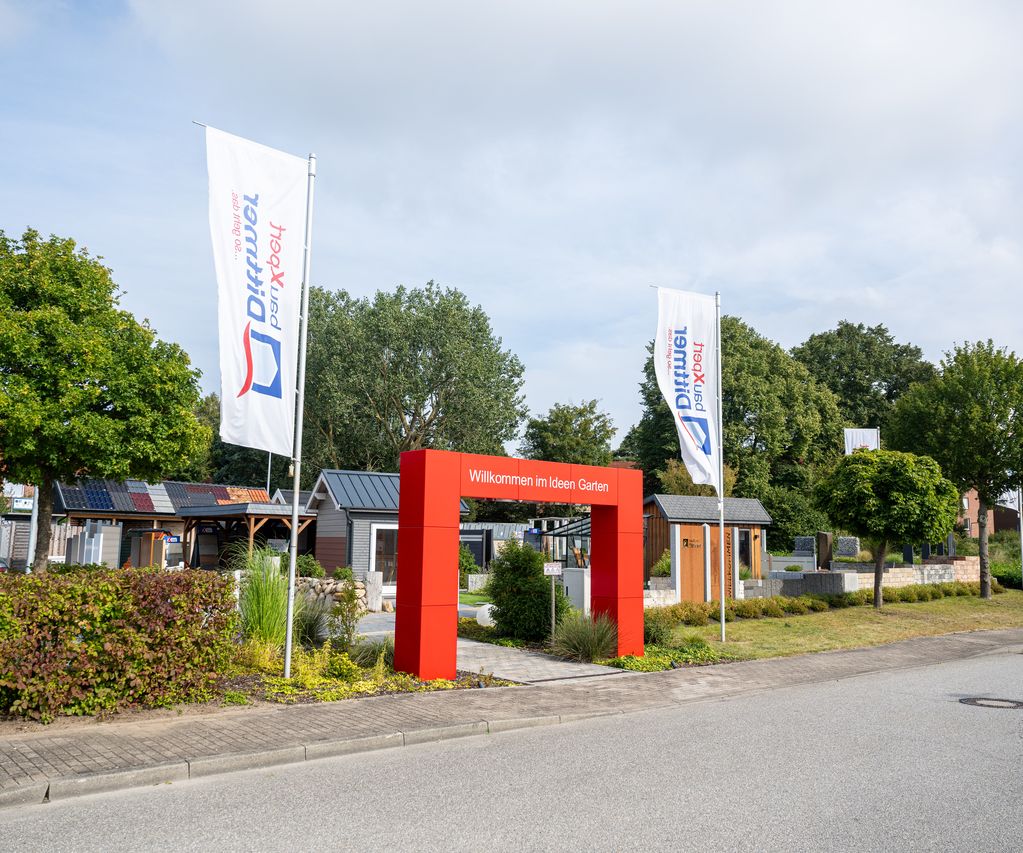 Eingang Gartenausstellung bauxpert dittmer Lütjenburg