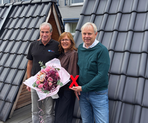 Katrin Arndt und Torsten Gomm 25 Jahre im Unternehmen bauXpert Gebhard