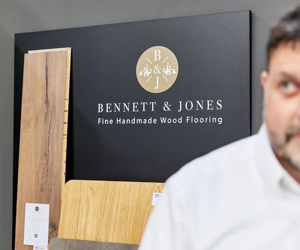 Parkett Marke Bennet & Jones in der Ausstellung von bauXpert Gebhard in Zeven bei Bremen