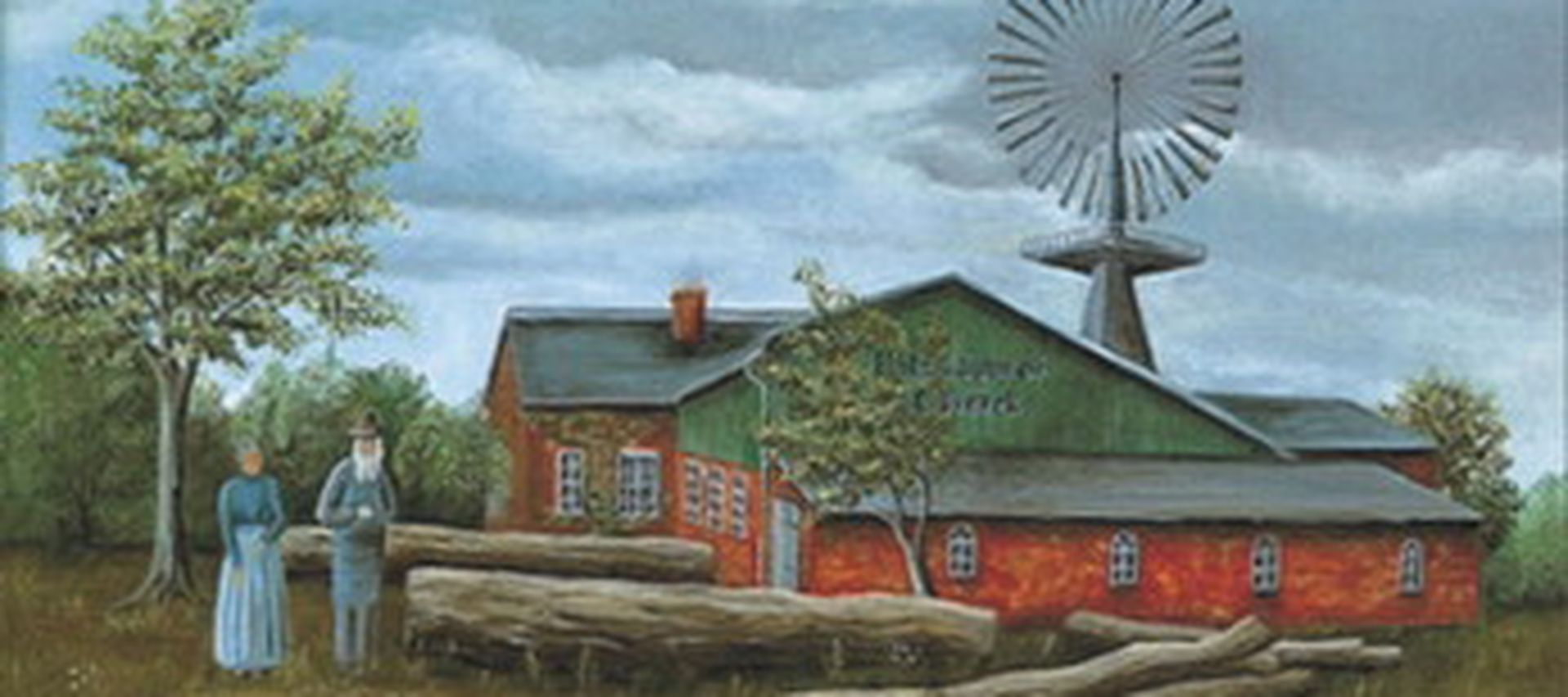 Historische Illustration des Vierck Sägewerks 1877