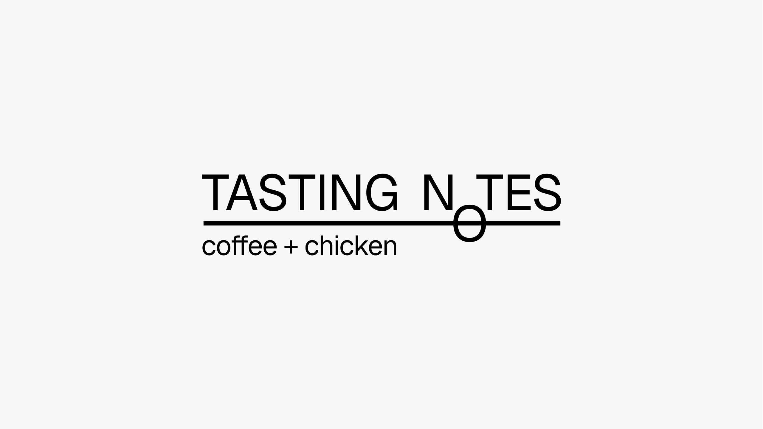 tasting notes, coffee+chicken logo on white background