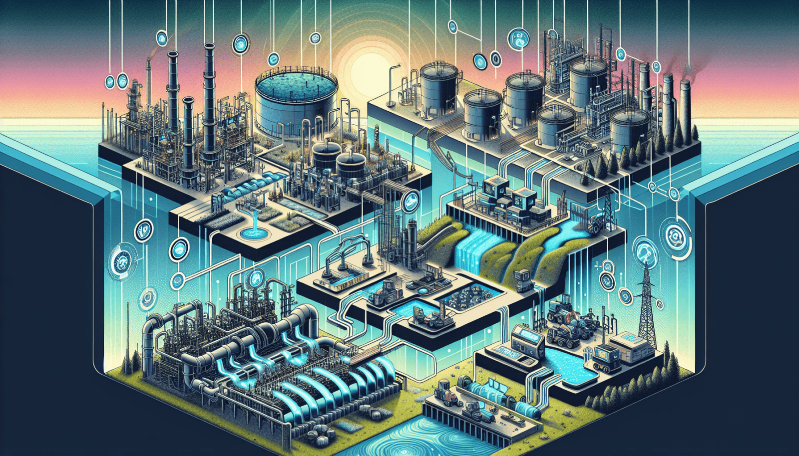 Illustration of advanced flow meters in industrial settings