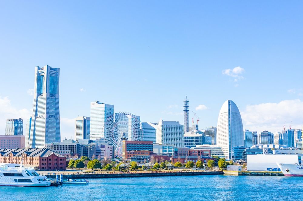 Stock photo of Yokohama waterfront and Minato Mirai skyline