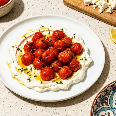 ROAST
CHERRY
TOMATOES
&WHIPPED
FETTA