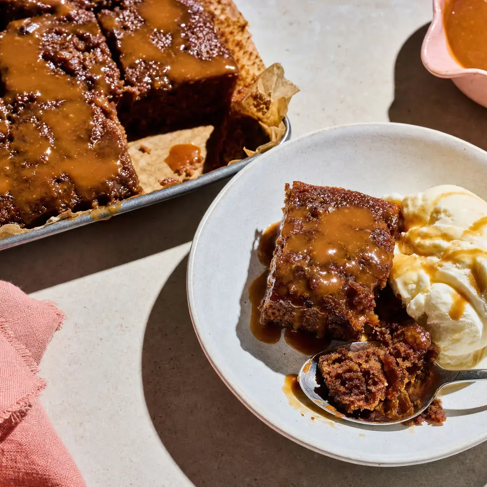 Sticky Date Tray Cake – finished dish