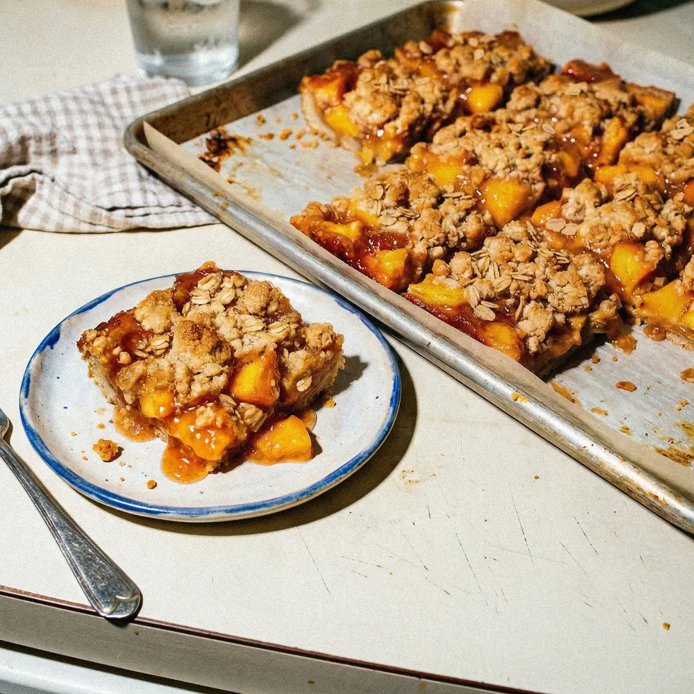 Peach Cobbler Bars – finished dish