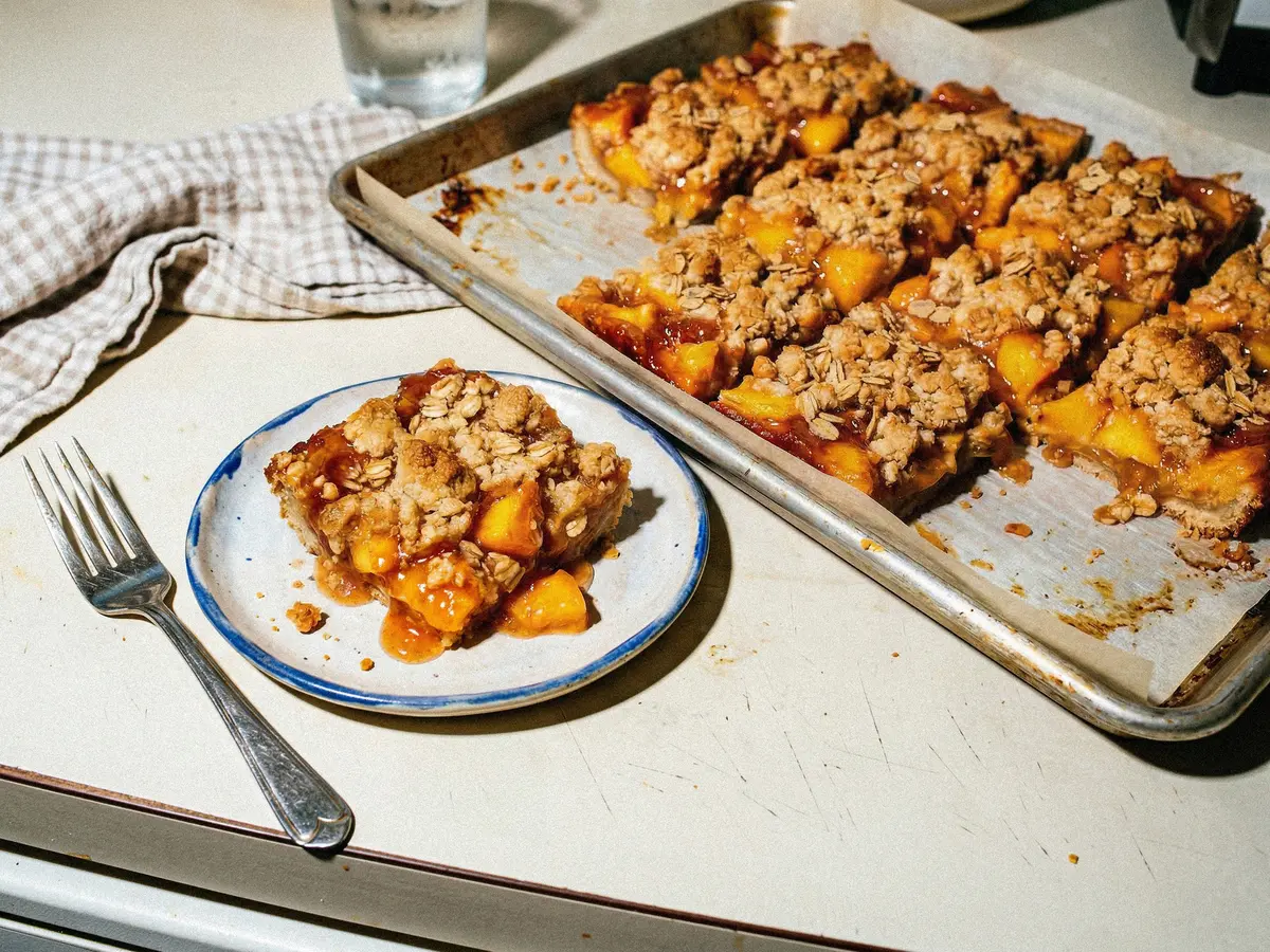 Peach Cobbler Bars – finished dish