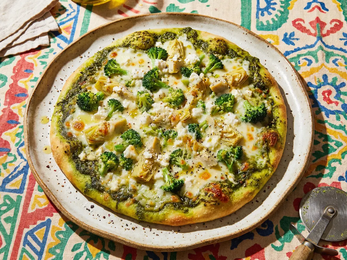 Green Goddess Pizza – finished dish