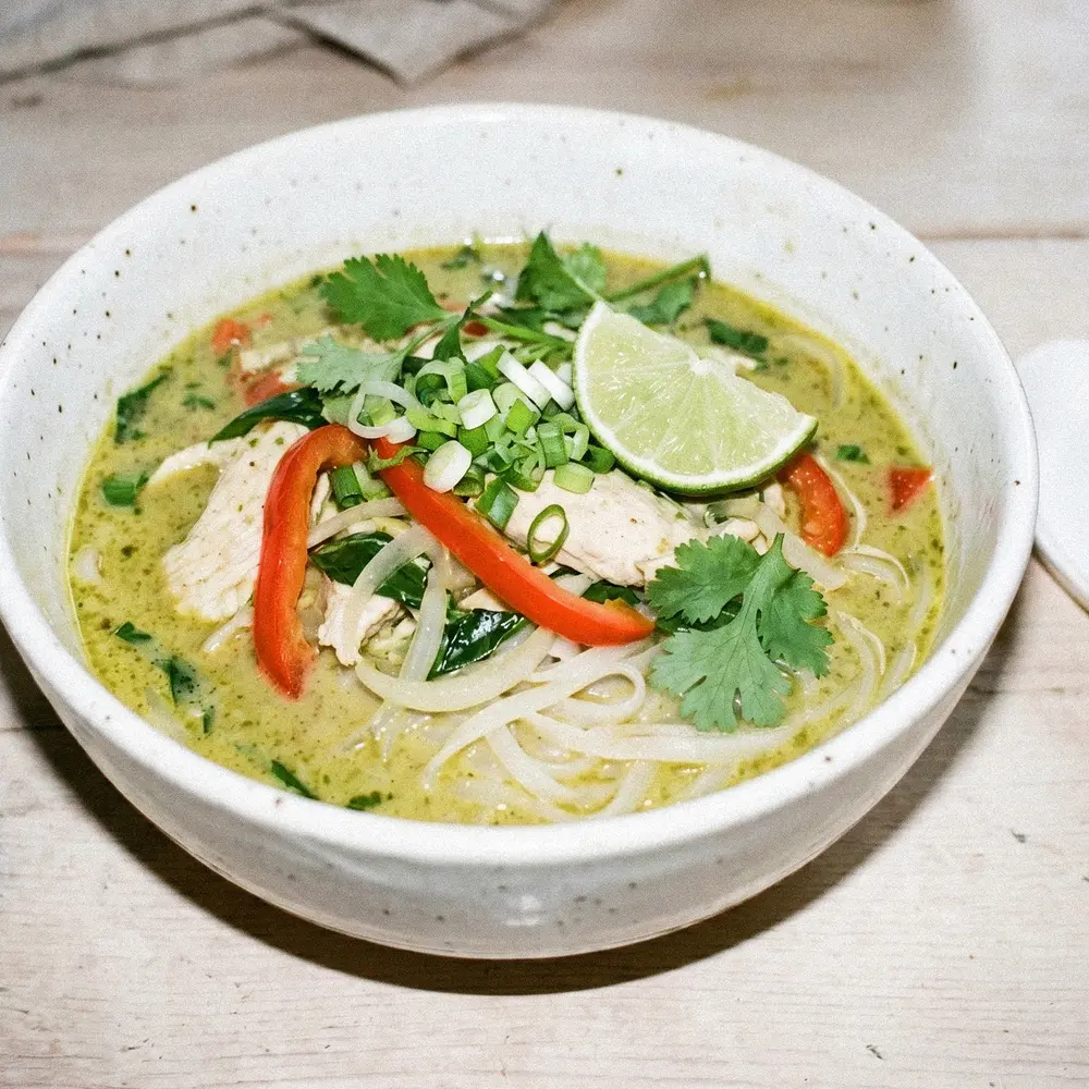 Thai Green Curry Noodles – finished dish