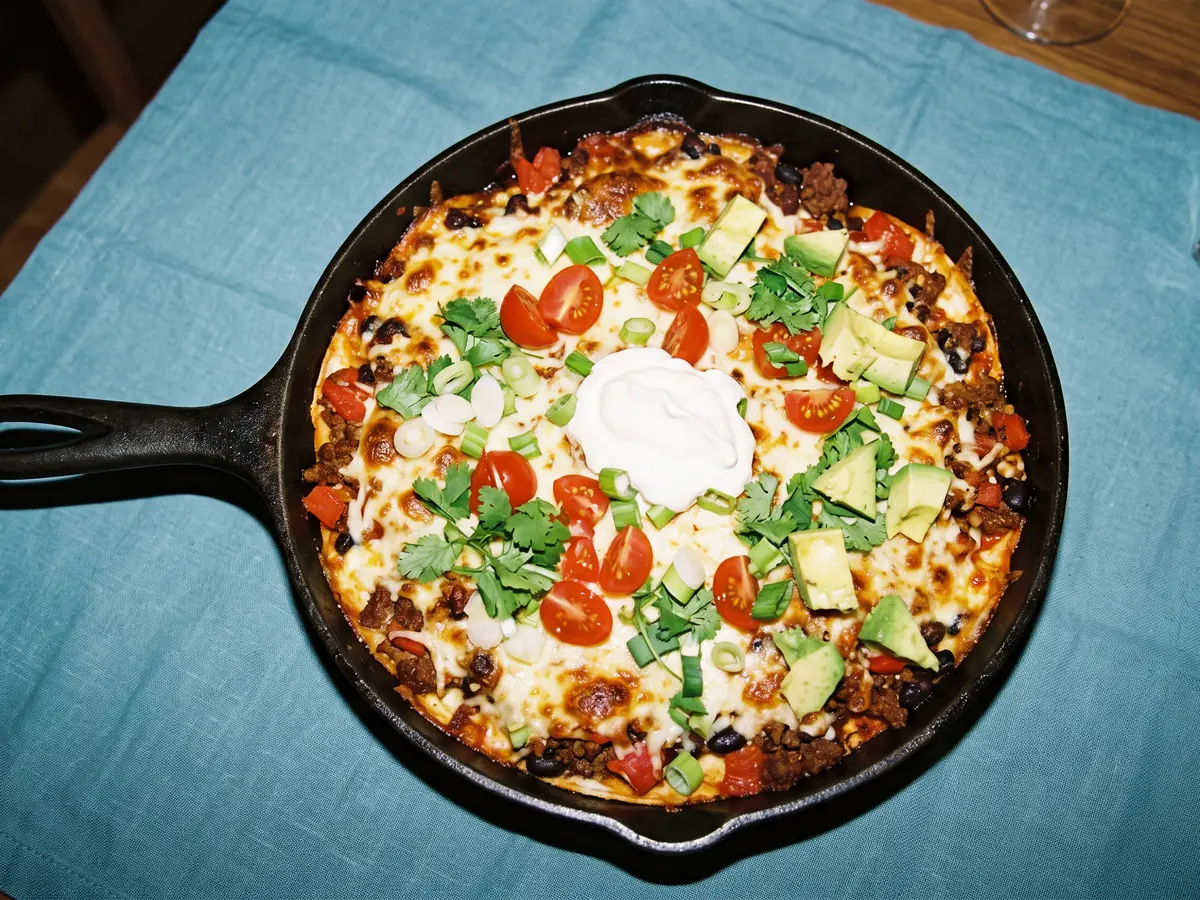 Taco Lasagne Skillet – finished dish