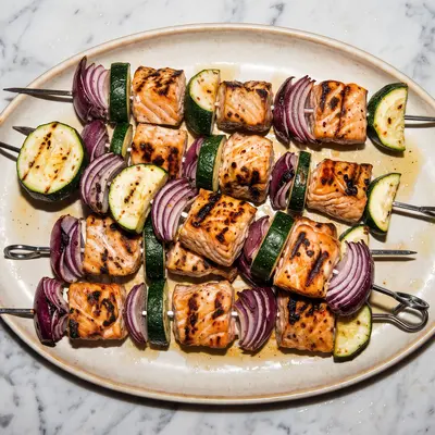 TRAY
BAKE
SALMON
KEBABS