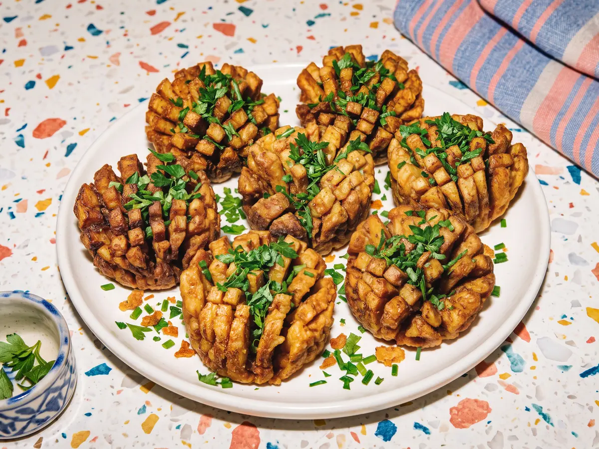 Crispy Potato Pompoms – finished dish