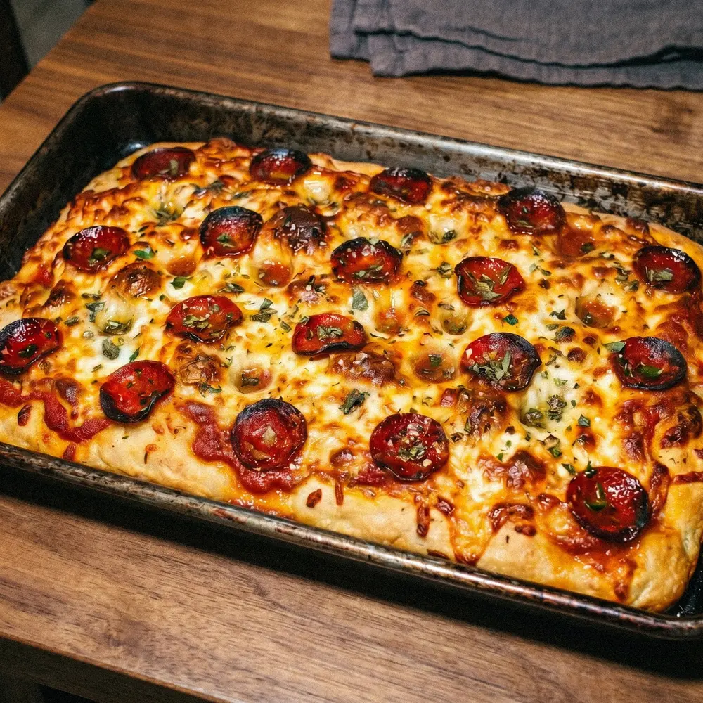 Focaccia Pizza Pan-Bread – finished dish