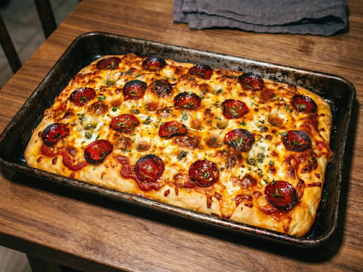 Focaccia Pizza Pan-Bread – finished dish