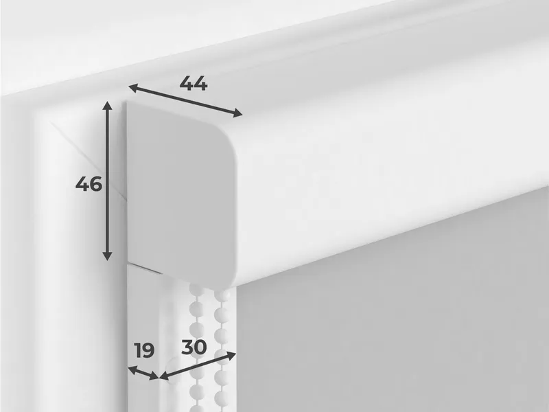 Kassettenrollo direkt am Fenster mit seitlichen Führungsschienen