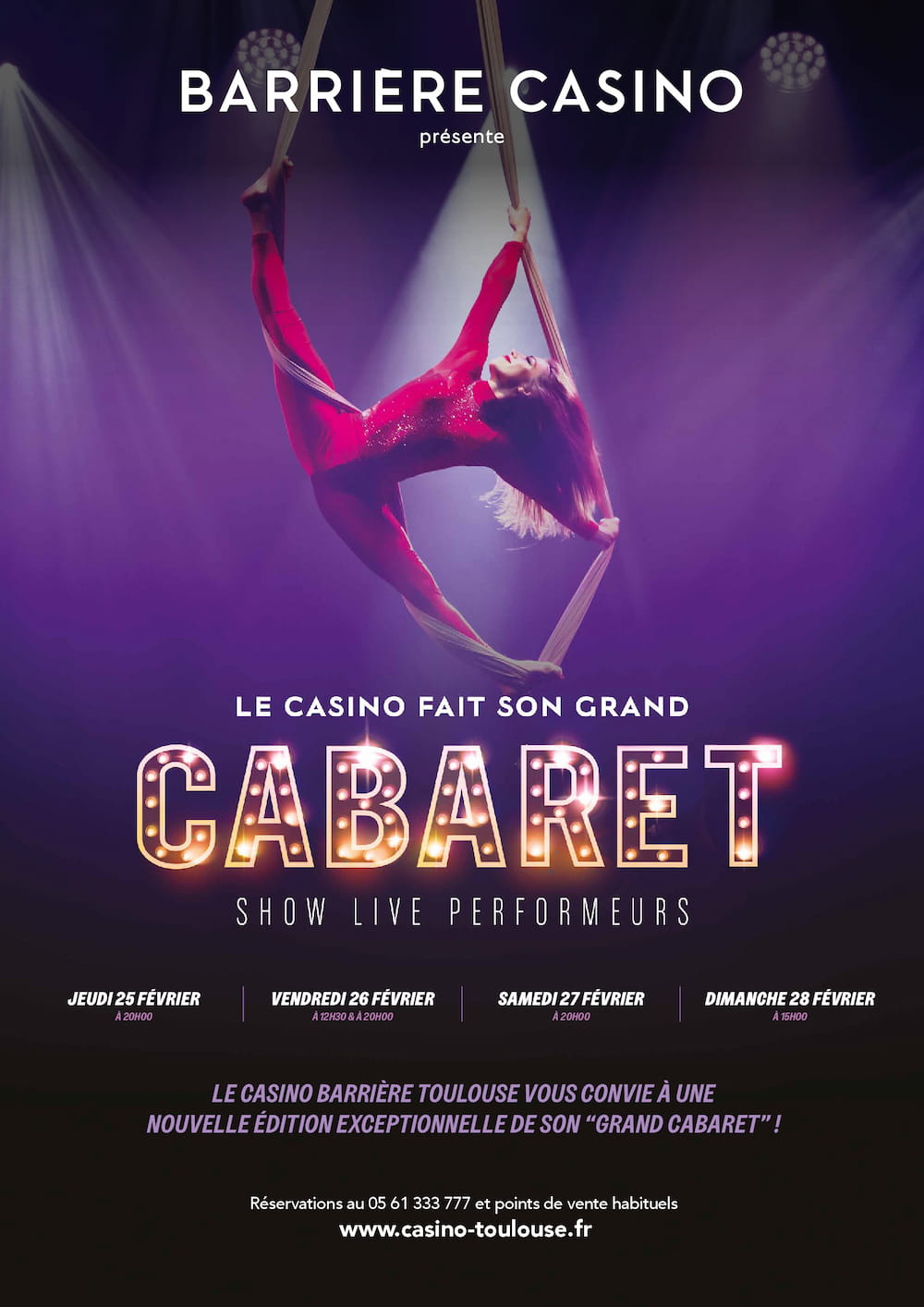 Affiche Le Casino Fait son Grand Cabaret en concert au Casino Barrière Toulouse