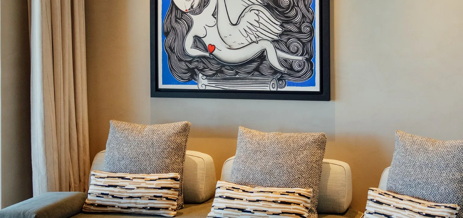 Suite Égéenne Deux Chambres Piscine Privée, Vue Mer - Salon