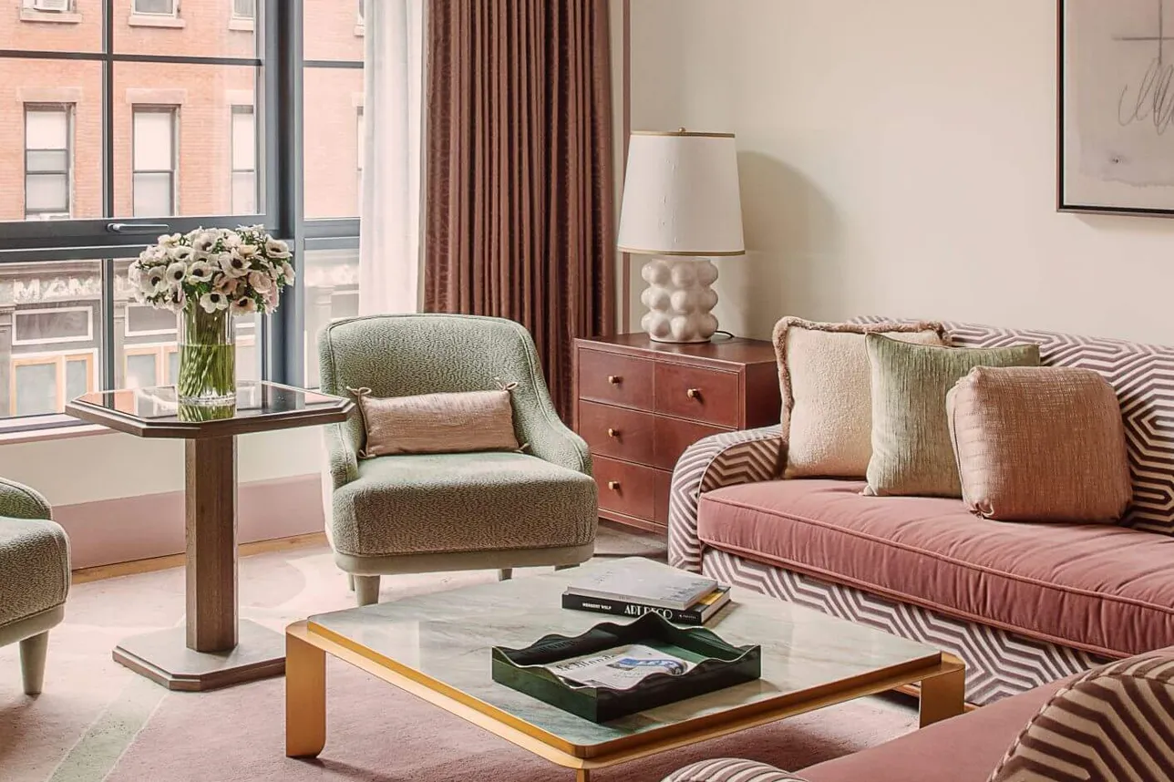 Salon de la Corner Suite de l'hôtel Fouquet's New York