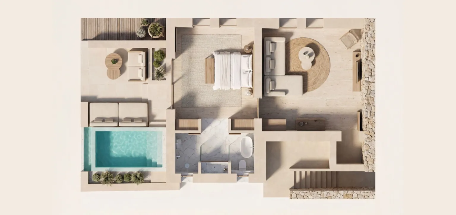 Suite Paraga Bassin Privé, Vue Mer - Plan