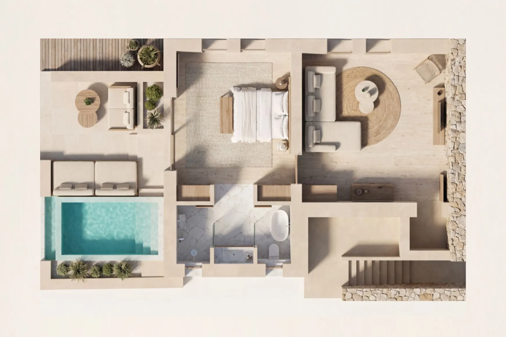 Suite Paraga Bassin Privé, Vue Mer - Plan