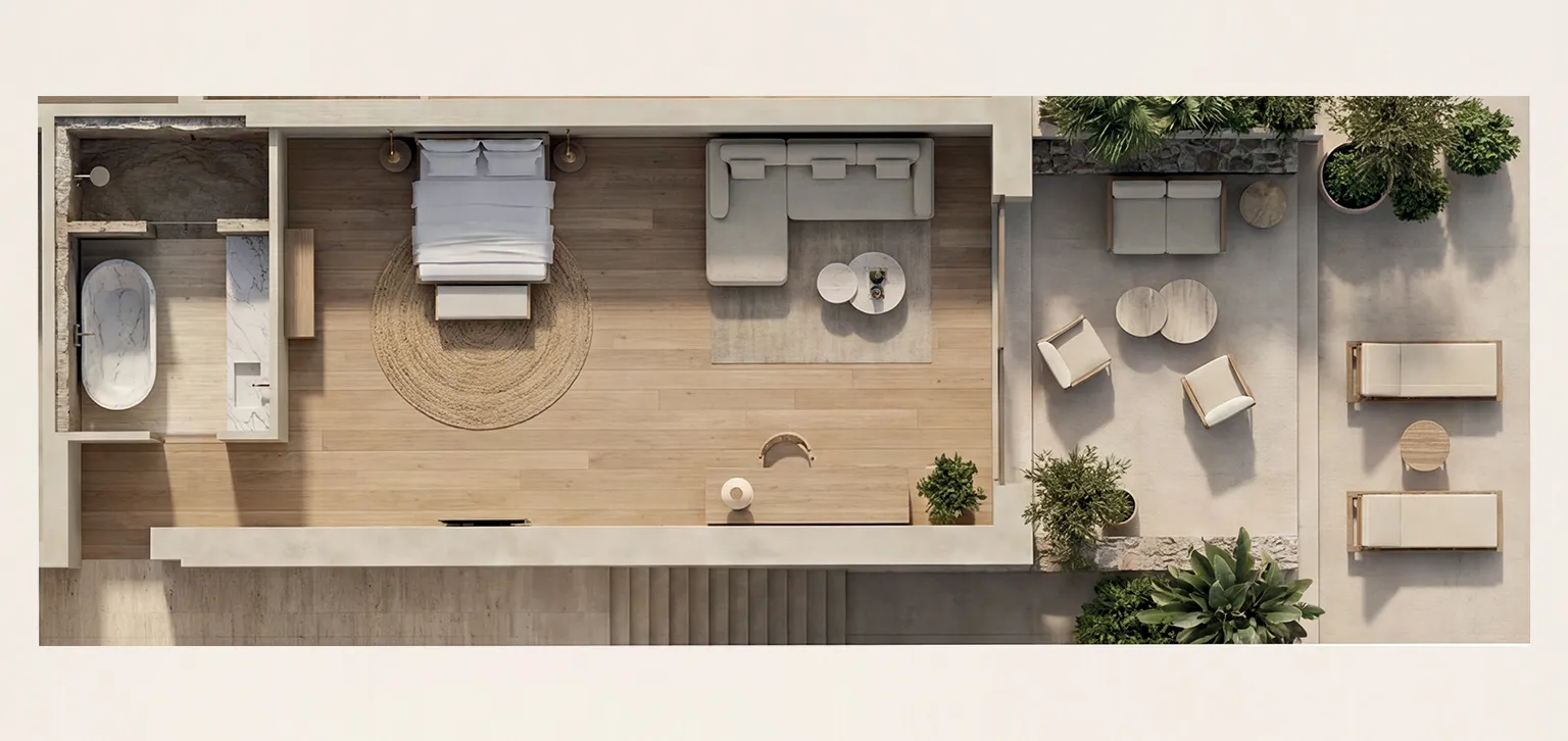 Bungalow Terrasse, Vue Mer - Plan