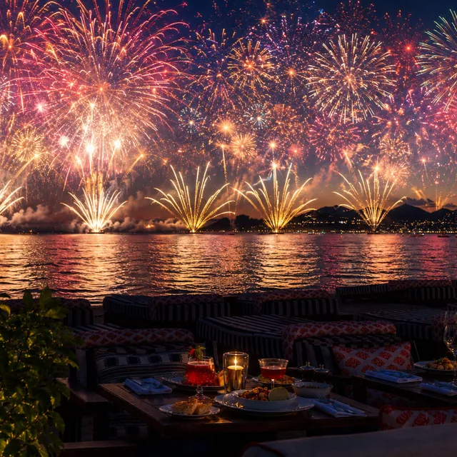 Feu d'artifice à Cannes - Soirée du 22 juillet
