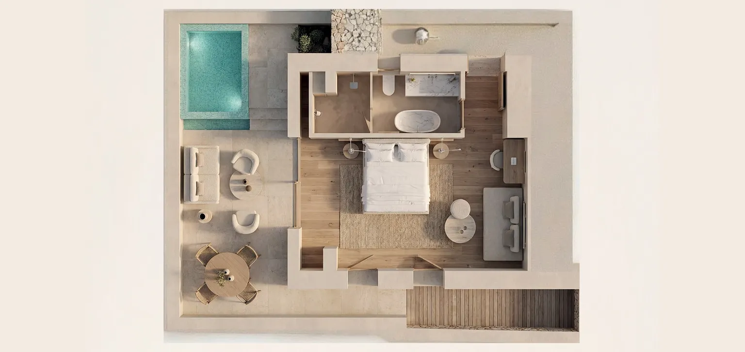 Junior Suite Bassin Privé, Vue Mer - Plan