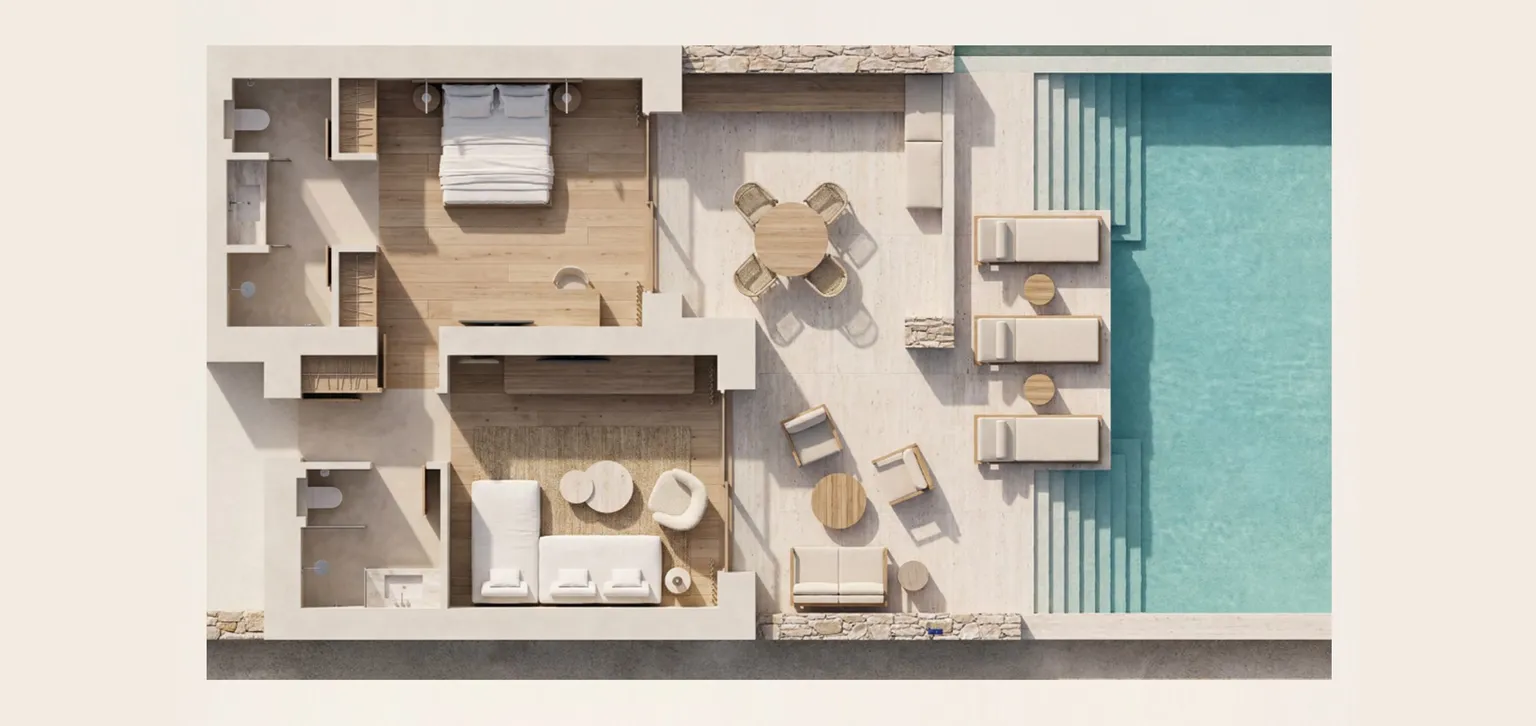 Suite Égéenne Piscine Privée, Vue Mer - Plan