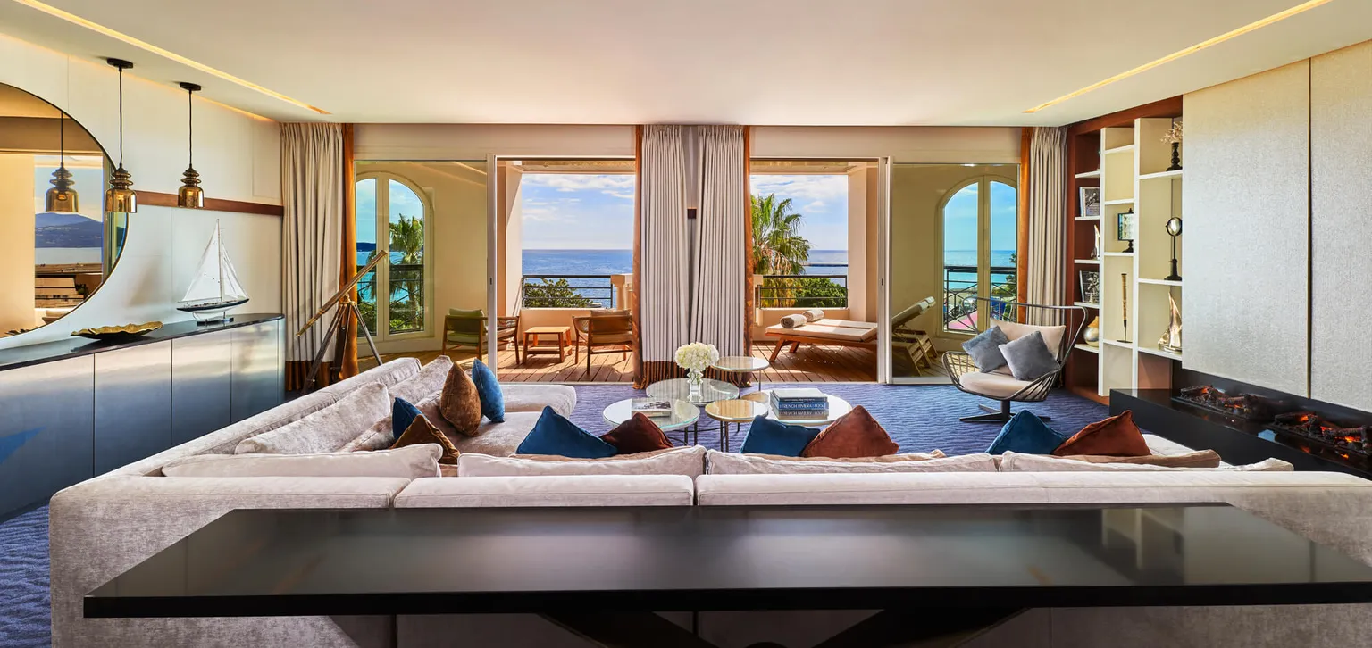 Salon de la Suite RIviera à l'Hôtel Le Majestic Cannes