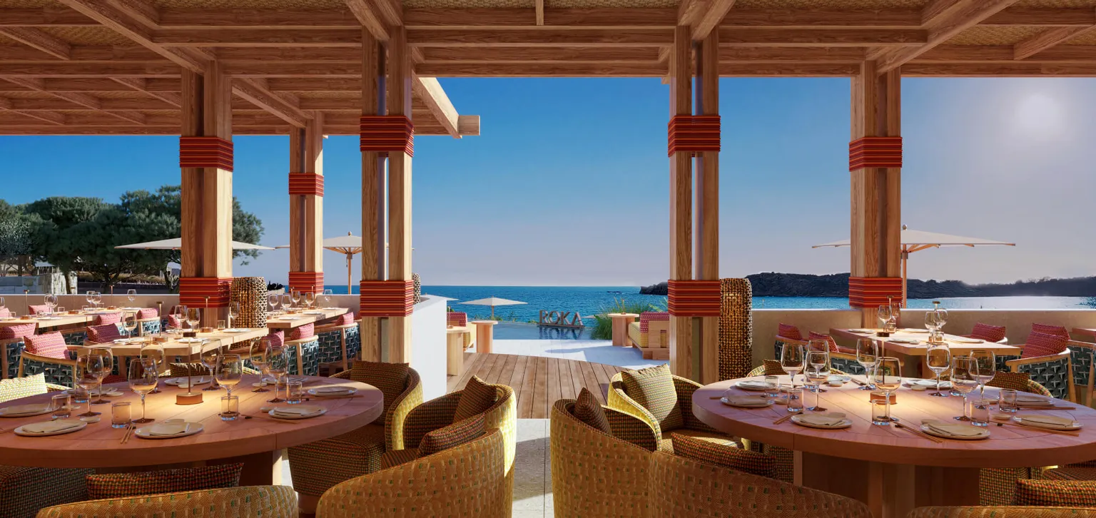 Roka restaurant Fouquet's Mykonos - restaurant vue mer