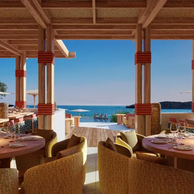 Roka restaurant Fouquet's Mykonos - restaurant vue mer