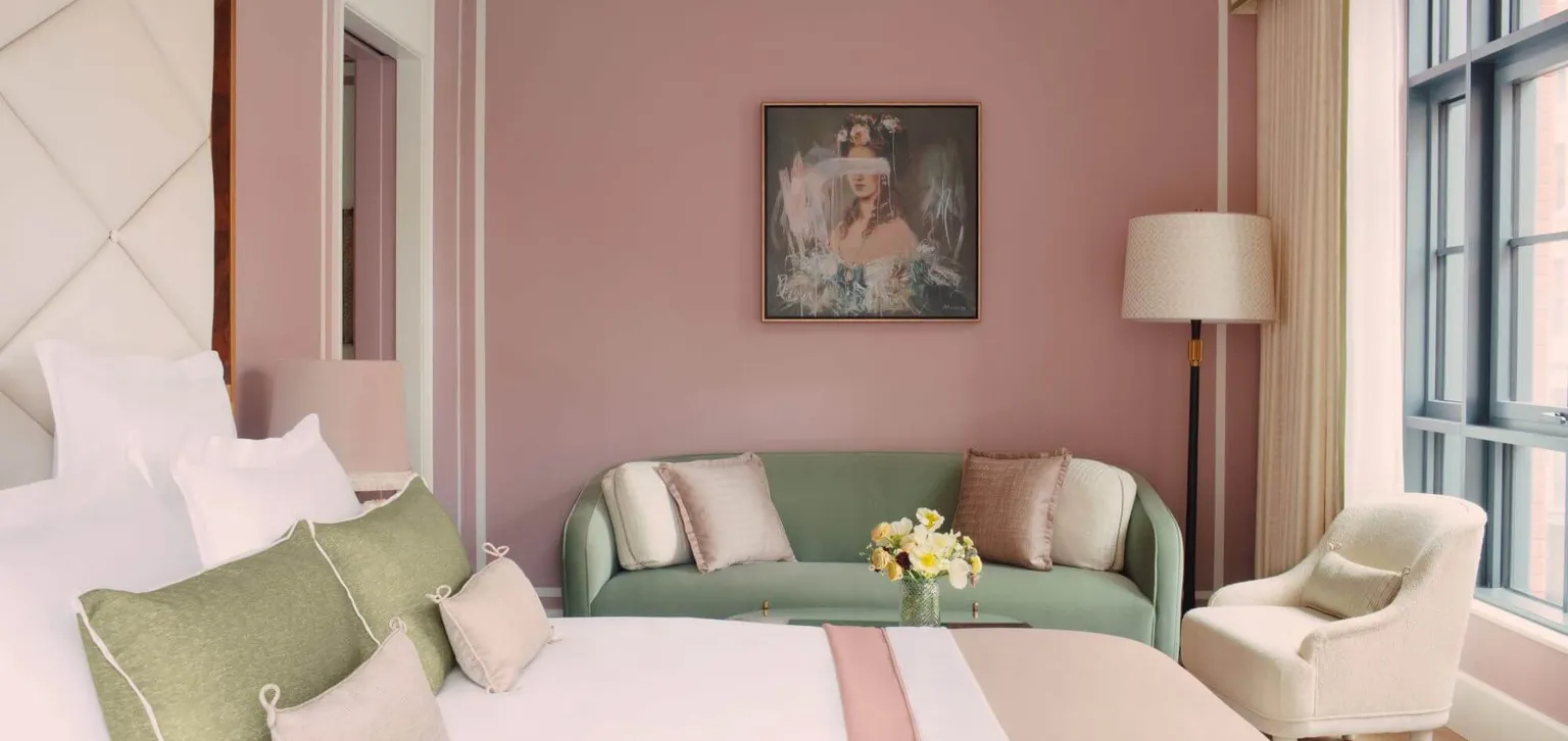 Coin nuit de la Corner Suite de l'hôtel Fouquet's New York