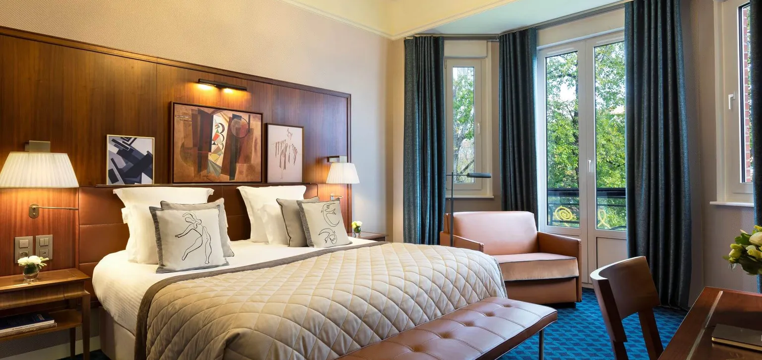 Espace nuit de la Chambre Deluxe de l'hôtel Westminster au Touquet