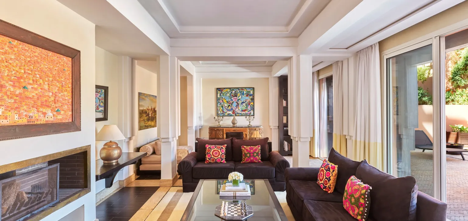 salon du ryad 3 chambres à l'hôtel le naoura à marrakech