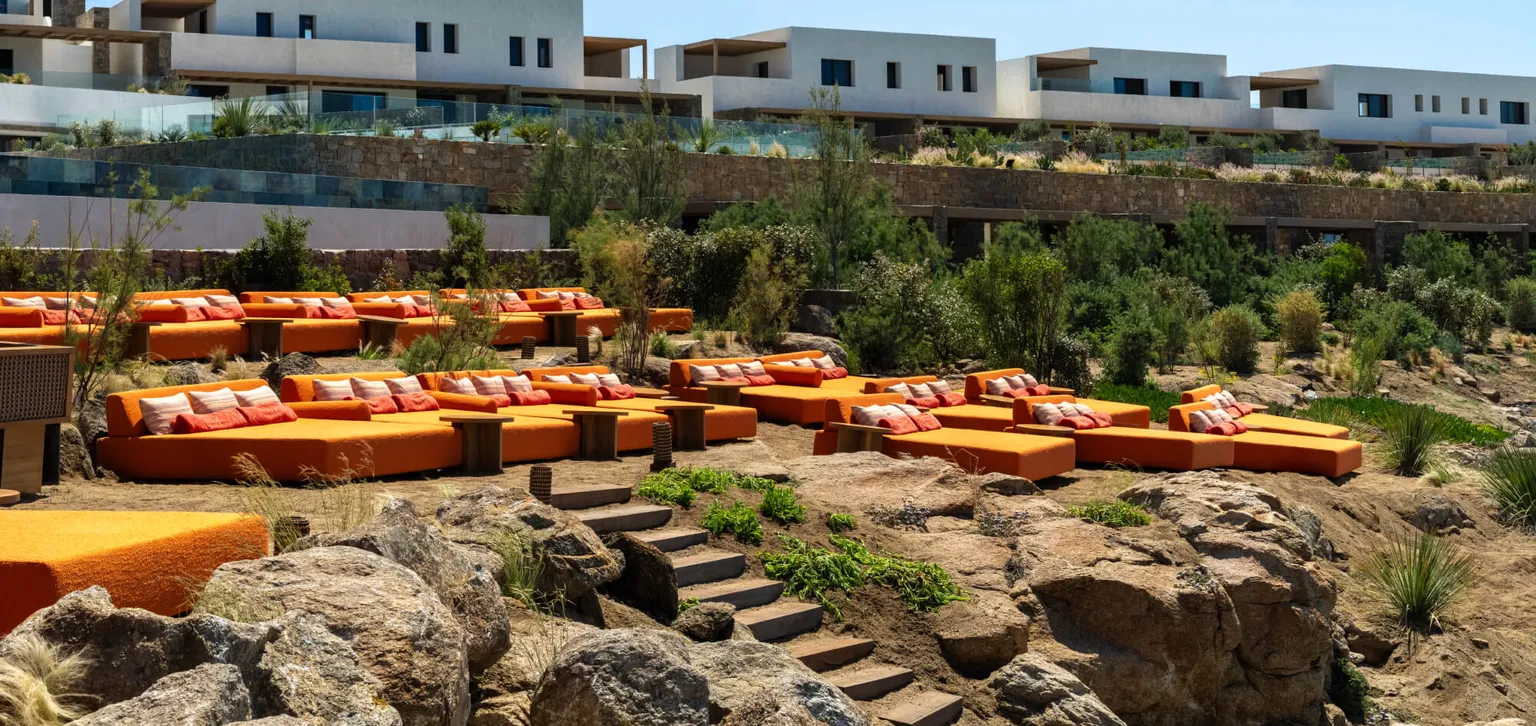 Transats, plage Fouquet's Mykonos