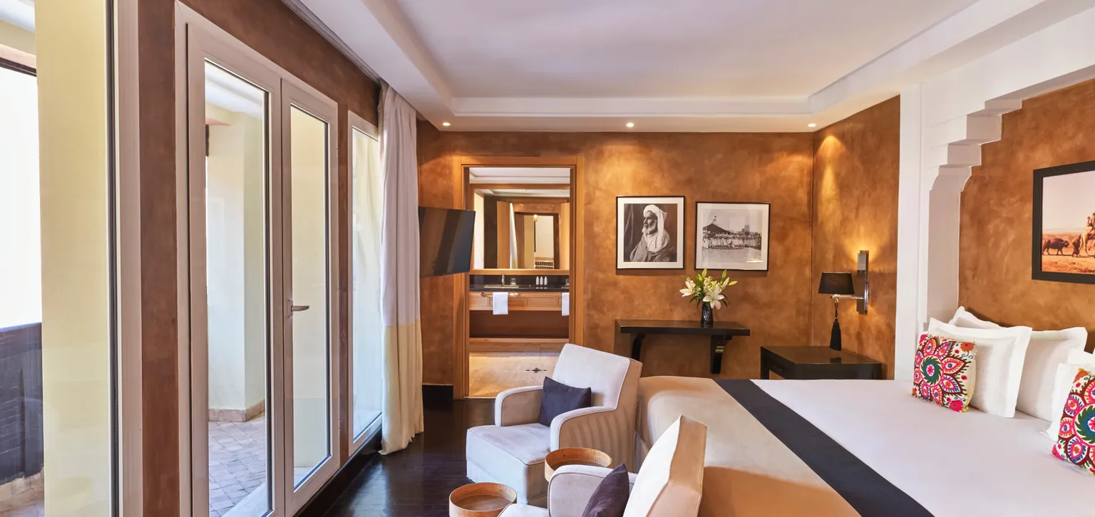 Chambre du ryad 3 chambres à l'hôtel le naoura à marrakech