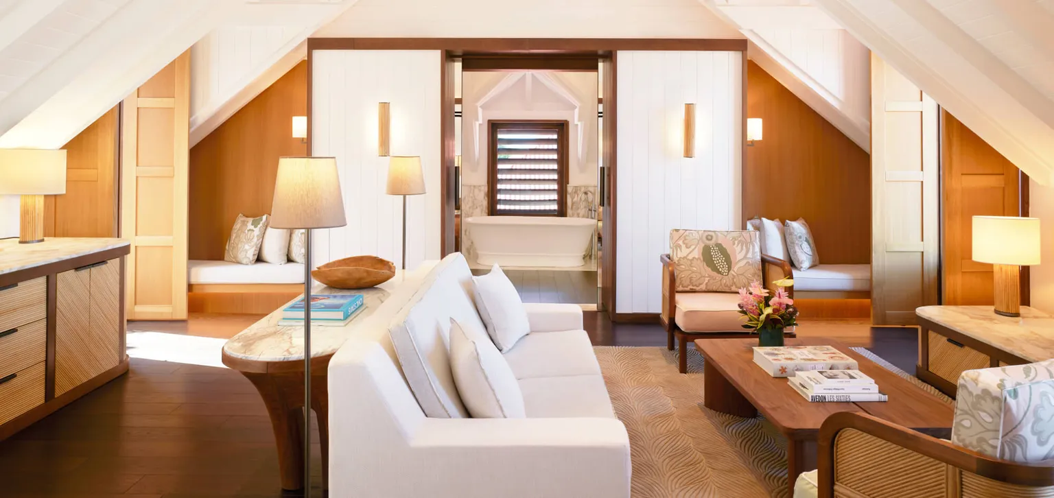 St barth Villa Diane Salon Canapé blanc