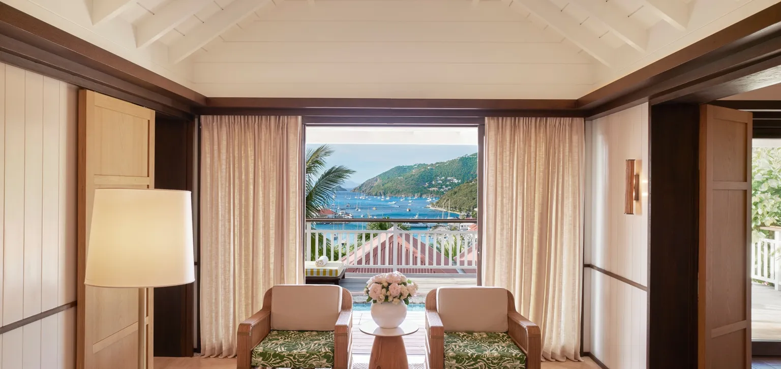 salon du double bungalow deluxe terrasse mer