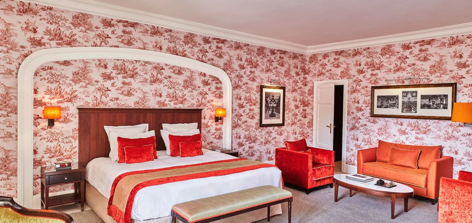 Chambre de la suite présidentielle à l'hôtel le Normandy à Deauville