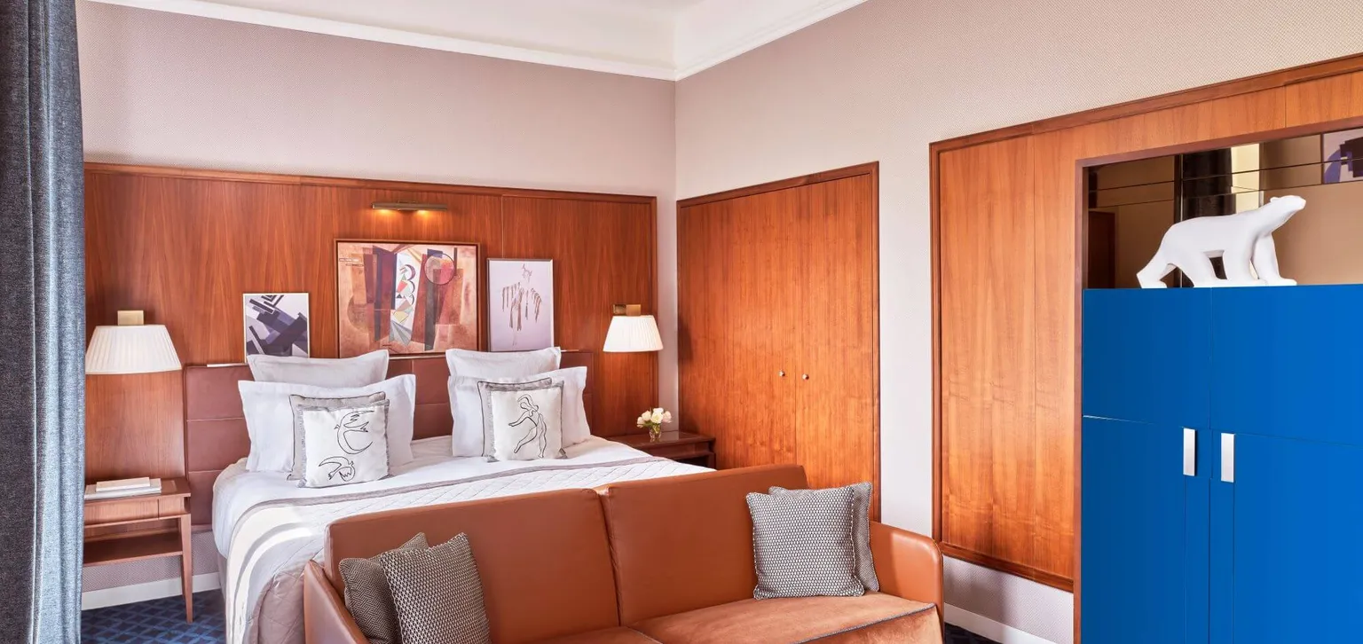 Chambre Prestige Bleu de Prusse de l'hôtel Westminster au Touquet