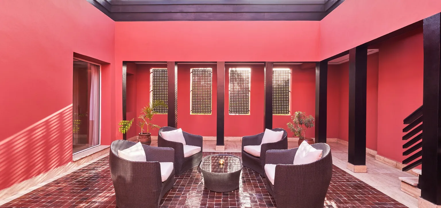 Terrasse de la suite Ryad à l'hôtel Le Naoura à Marrakech