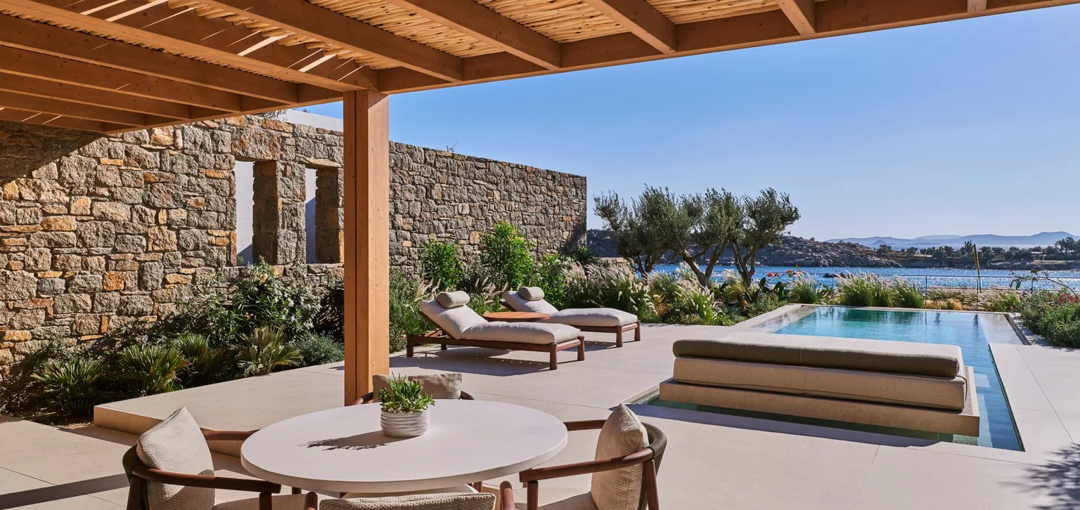 Chambre Paraga Piscine Privée, Vue Mer Terrasse au Fouquet's Mykonos