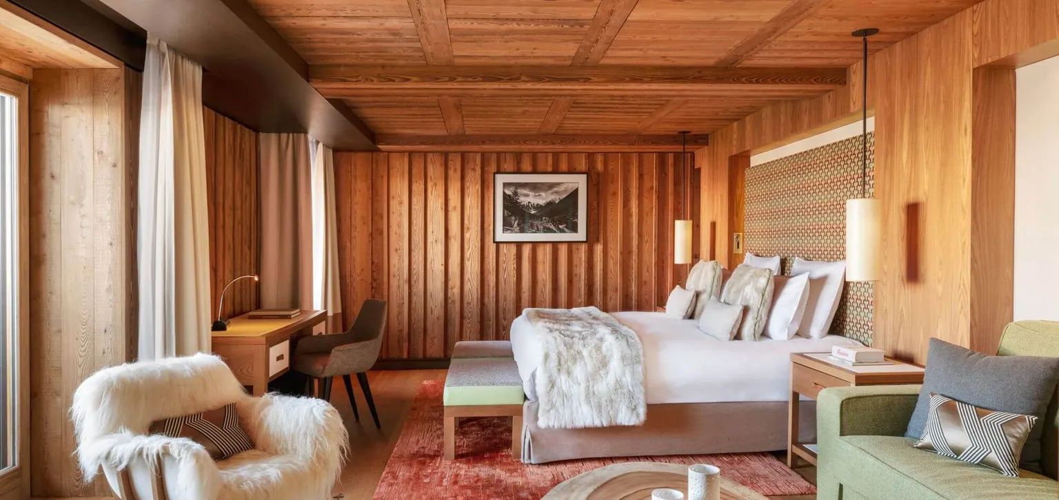 Salon de la Junior suite prestige à l'Hôtel Les Neiges Courchevel